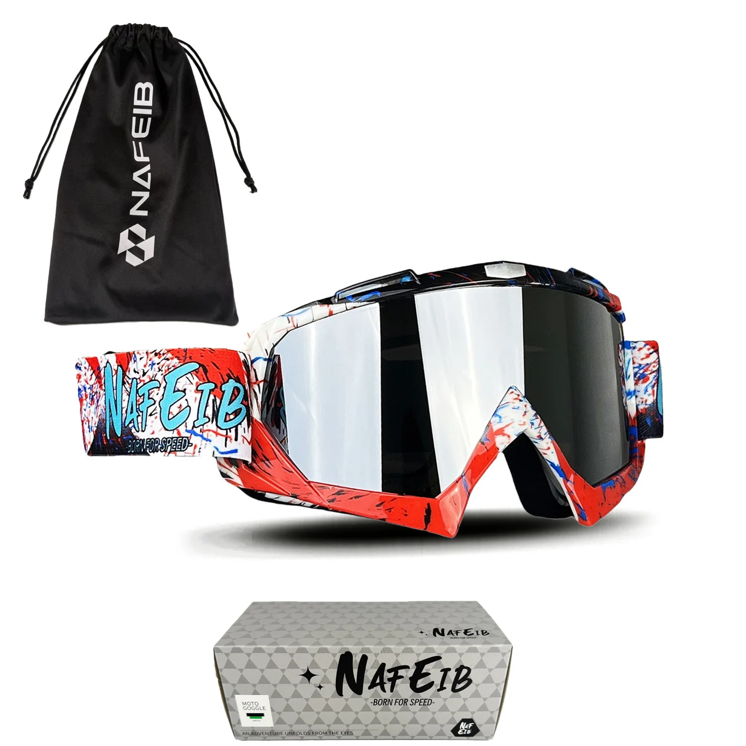 1Pcs Multi-Color Noseless Moto Goggles - UV400 Waterproof, Impact-Resistant & Windproof, Comfort-Fit for Long Distance Riding