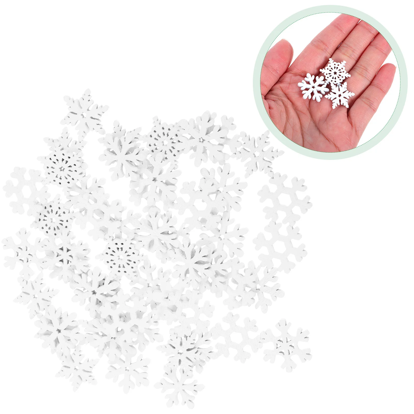 

50Pcs Wooden Snowflakes Unfinished DIY Christmas Crafts 20mm Holiday Decorations Tree Ornaments Wood Snowflakes