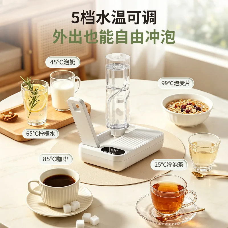Desktop Instant Heating Water Dispenser, Integrated Foldable Compact Hot Water Kettle