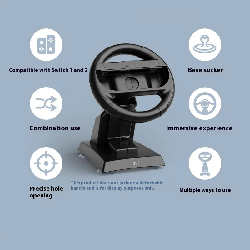 IINE L1198 For Switch2/1 Bracket Steering Wheel With Base Suction Cup Detachable Universal Racing LED Lights Parts