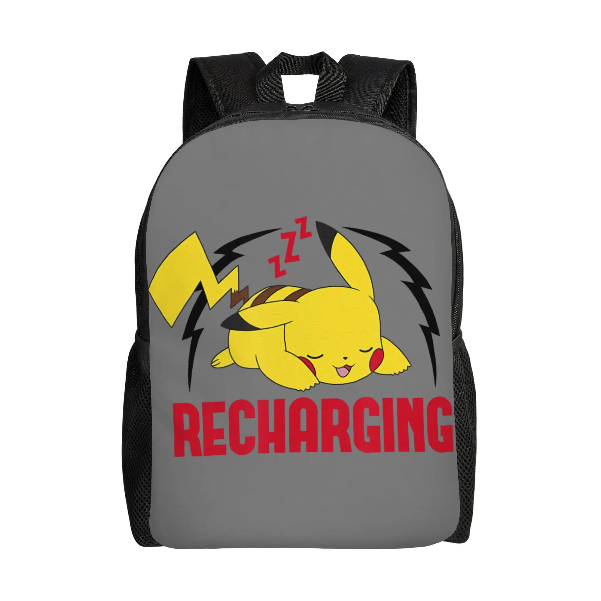 Mochilas Bandai Pokemon Pikachu Sleeping Recharging Poster Daypack mochila Campus Mochila de grande capacidade