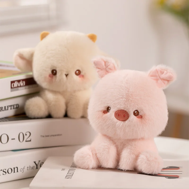 Pre-sale May 2025 plush toys 14cm desk accompany animal piggy monkey cat axolotl dog rabbit dolls birthday gifts ornaments