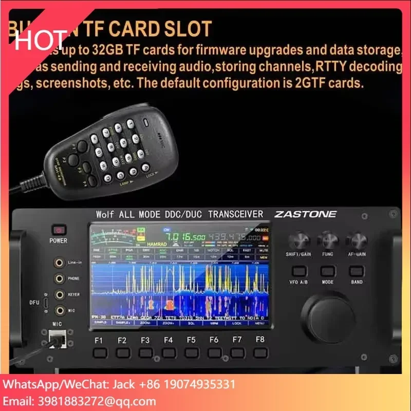 2026 ZASTONE ZT7500 SDR Short Wave Transceiver Wolf HF LF VHF UHF DDC DUC All Mode CB Radio 0-750MHZ Receive Touch Screen