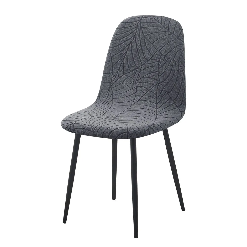Leaf Jacquard Chair Seat Slipcover Solid Color Stretch Spandex Armless Shell Chair Case Elastic All-inclusive Dust-proof