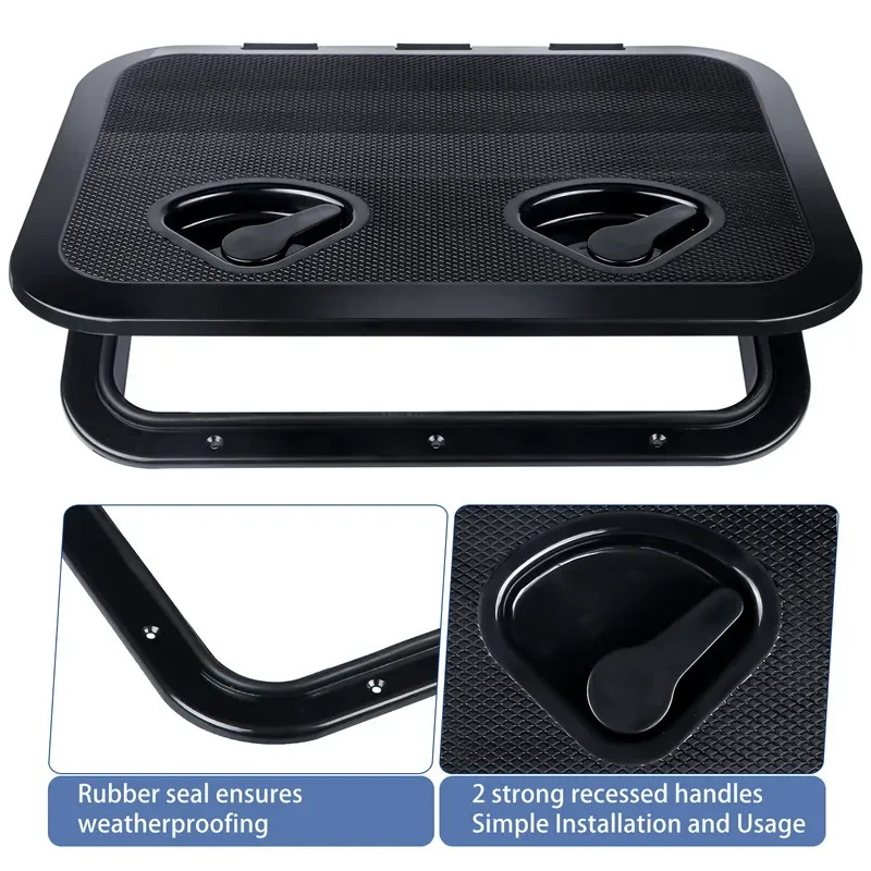 Marine Square Deck Cover FRP Hand Hole Porthole Opening Storage Box Lid 440x315mm Boat Ship Hatch Access Panel Waterproof