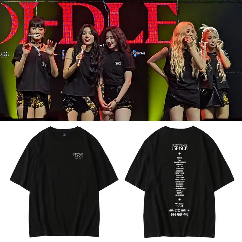 

HOT KPOP Gidle Music Concert Just Me Same Song Yuqi Ins Hot T-shirt Summer Men Women Harajuku Casual T-shirt Cosplay