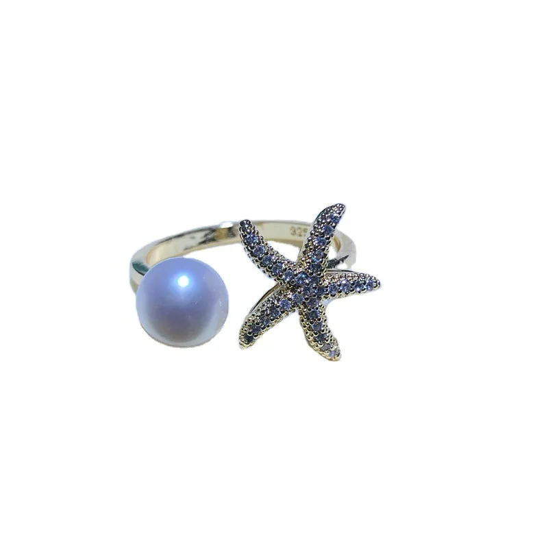 Luxury Cute Starfish Pearl Rings Jewelry for Women Party Gift