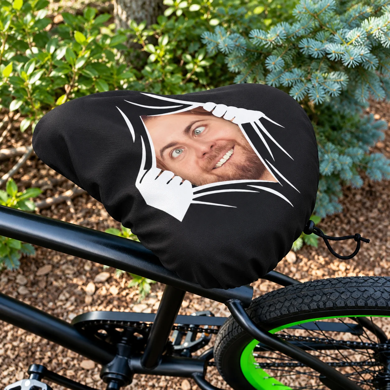Custom Photo Bike Seat Cover Personalized Bicycle Saddle Cover Printed Peach Skin Fabric Bike Seat Protector Cycling Accessories