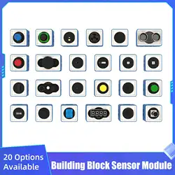 Building Block Sensor Module Kit with Ultrasonic Infrared Light Sensor Sound Compatible with MicroBit V2 V1.5 Raspberry Pi Pico