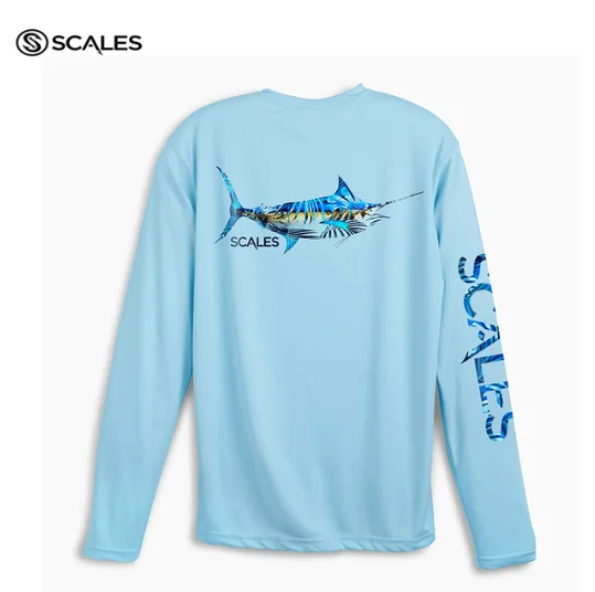 المقاييس قمصان الصيد USA Upf 50 Uv ملابس الصيد الرجال طويلة الأكمام بلوزات الصيف الرياضة تنفس القمم Camisa Pesca #2