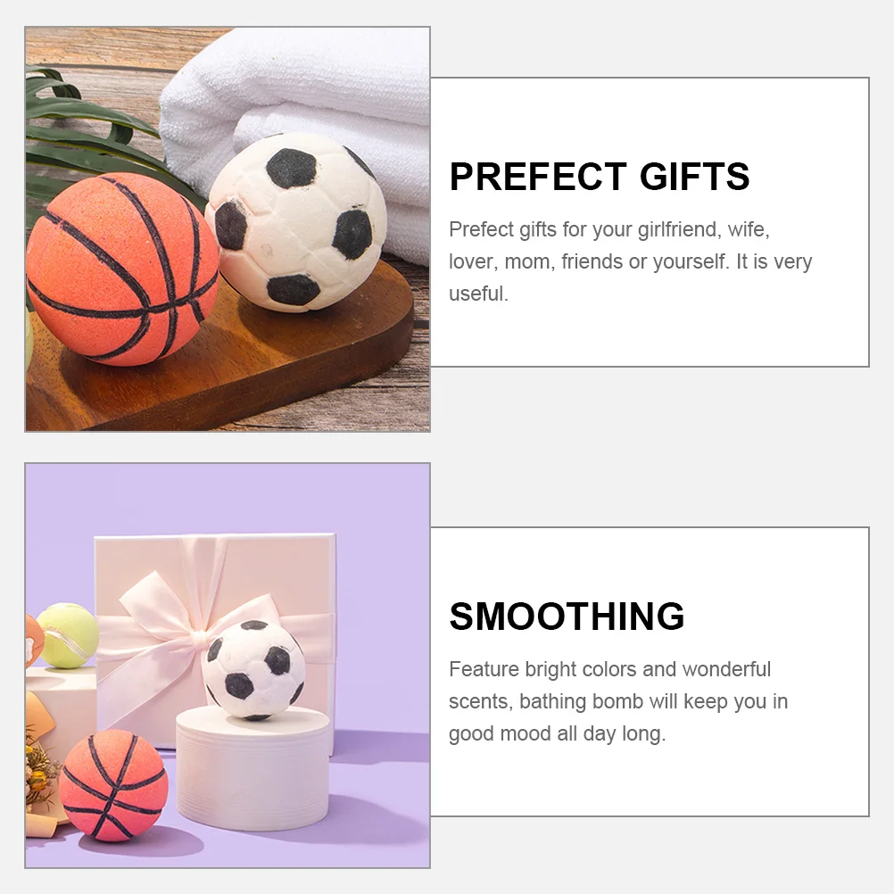 

2pcs Football Shape Bath Salt Bubble Making Portable Fragrance Bathing Cute Shower Salt Set For Travel Skin Care