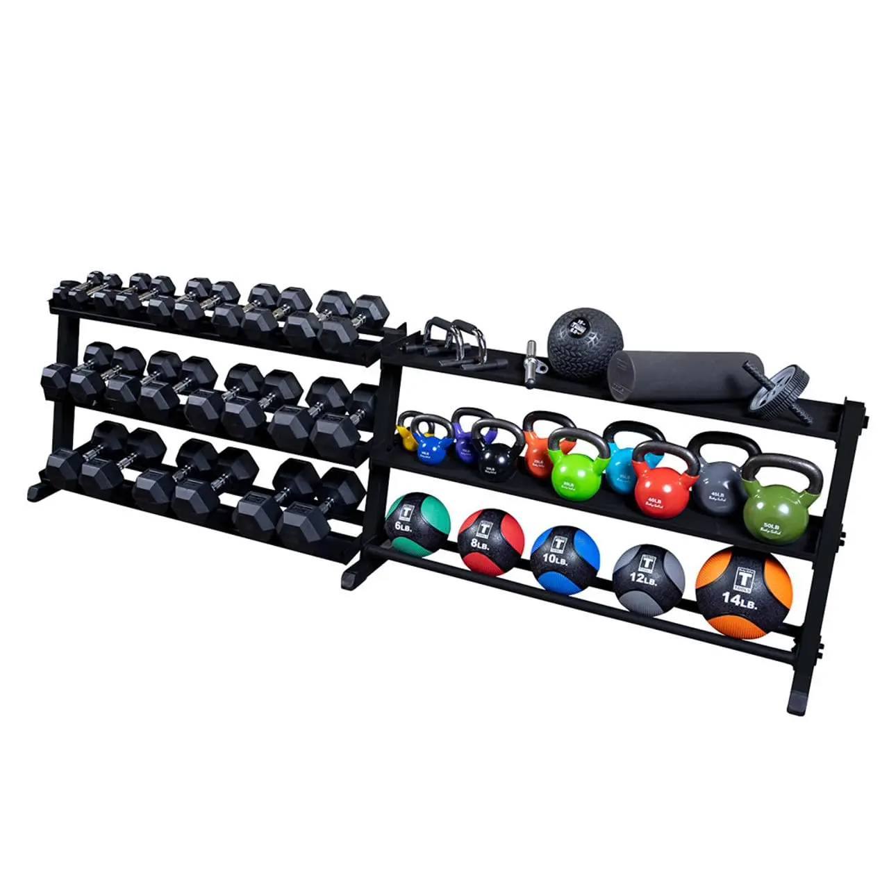 (GDR60B) 2-Tier Dumbbell Rack Stand Only, Heavy-Duty Dumbell Weight Storage Racks for Hand Weights, Home Gym Organizer