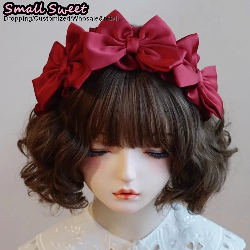 harajuku-gotico-lolita-y2k-menina-punk-vinho-laco-vermelho-santa-natal-floral-babados-faixa-de-cabelo-bandana-argola-de-cabelo-acessorios-para-o-cabelo