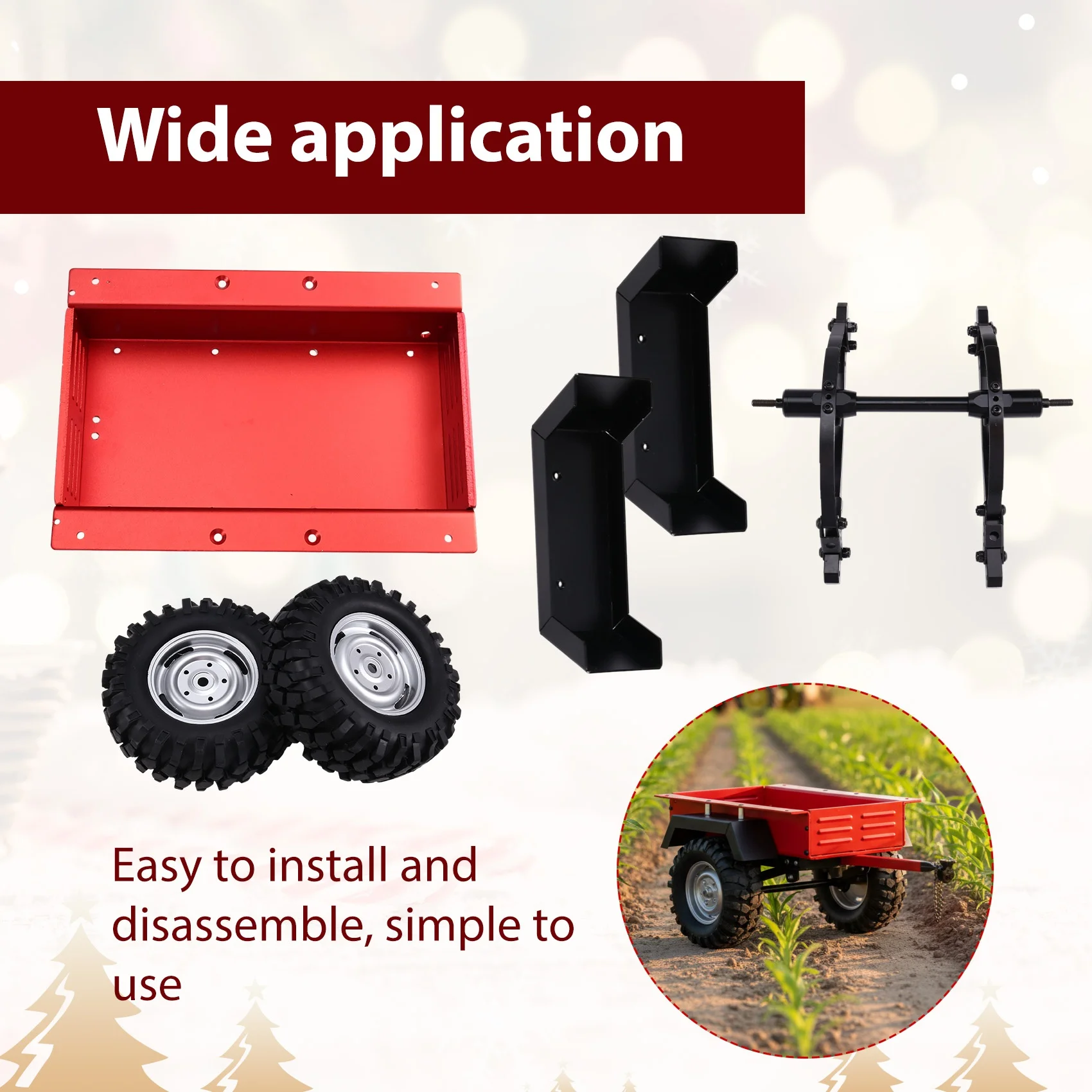 FBIL-Redcat RC Crawler Remolque 1/10 Escala SCX10 90046 TRX4 TRX6 RC Crawler Axial Simulado Accesorios para RC4WD D90 CC01