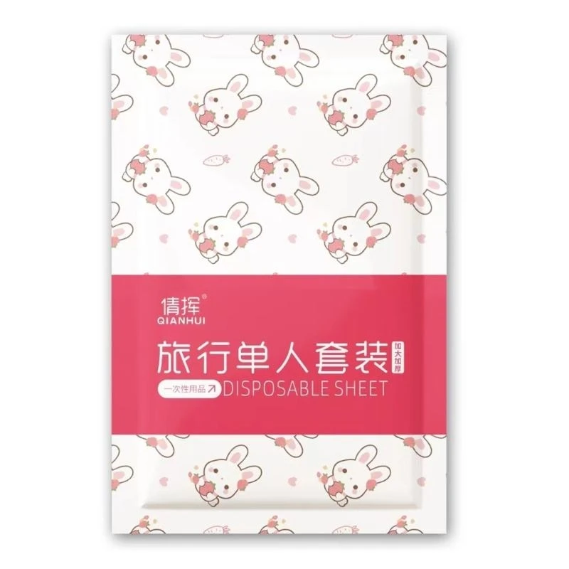 

652F Nonwoven Bedding Set for Hotels and Travel Includes Sheet Duvet Cover and Pillowcase 3/4Pieces Set