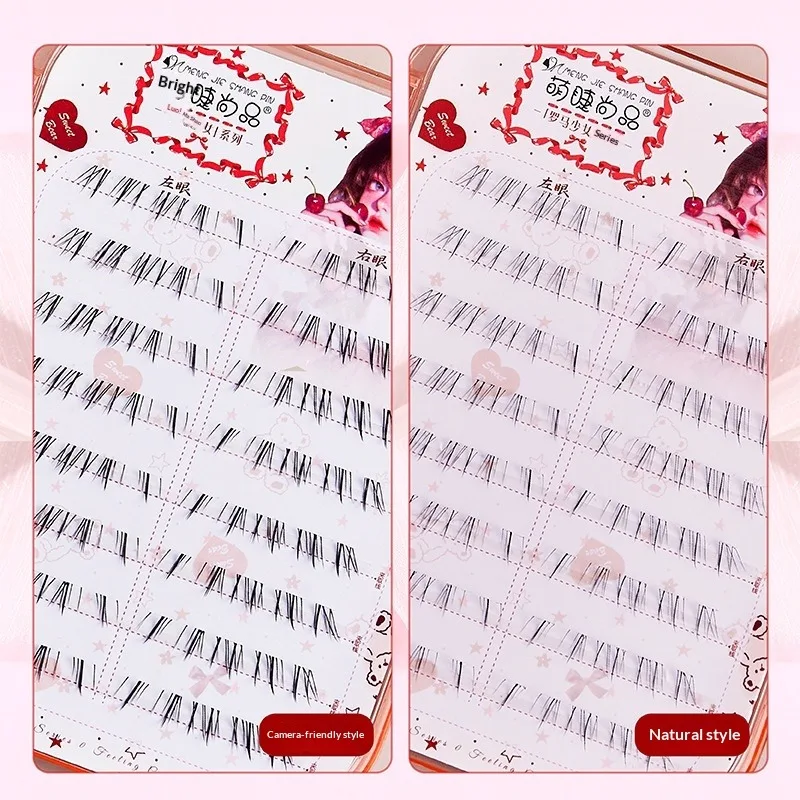 Senza colla sotto il grappolo delle ciglia: ciglia inferiori, volume naturale, ciglia segmentate, facile da applicare per principianti, ciglia anime, 4-8 mm