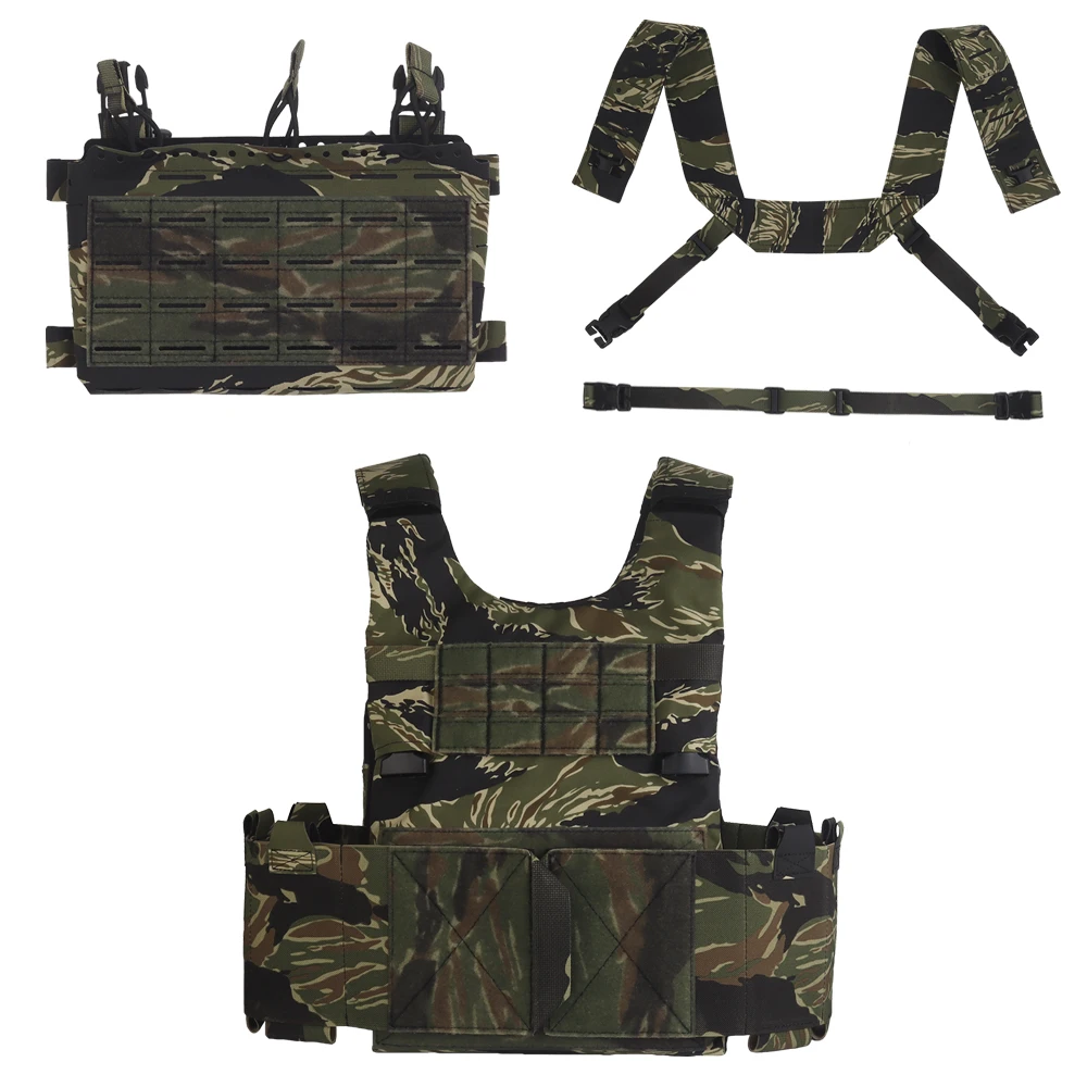 

LV119 Plate Carrier Set Modular Fast Switchable Tactical Airsoft Chest Rig With Triple 5.56 Mag Pouch Outdoor Hunting Vest Gear