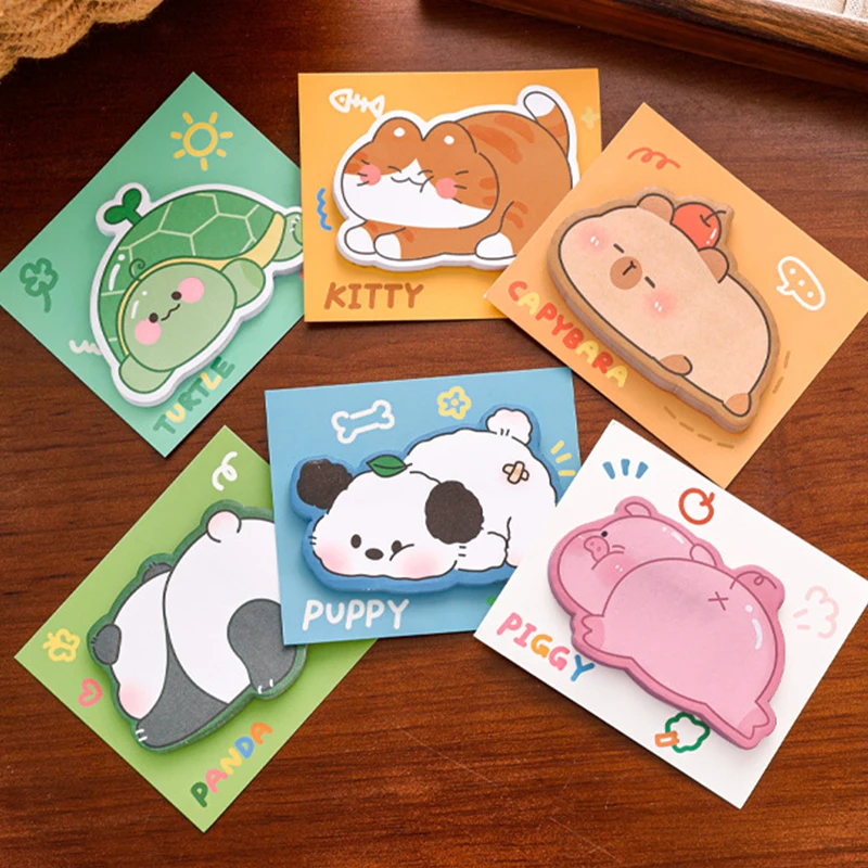 30Sheets Cute Cartoon Animal Sticky Notes Kawaii Student Sticky Note Creative N Times Stationery Label Notepad School Supplies