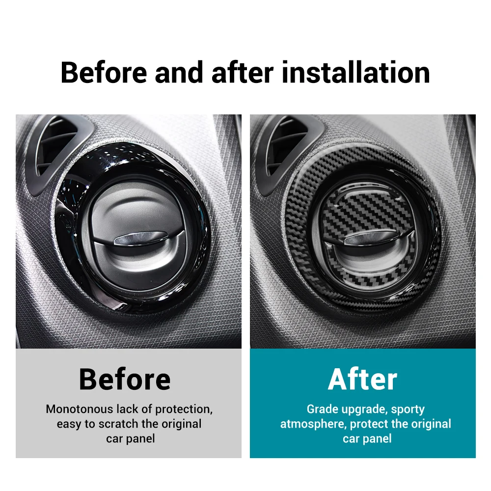 

Накладка из углеродного волокна для Renault Clio 4 2013-2018, авто, центральная консоль, вентиляционное отверстие, защитная рамка, автомобильная наклейка