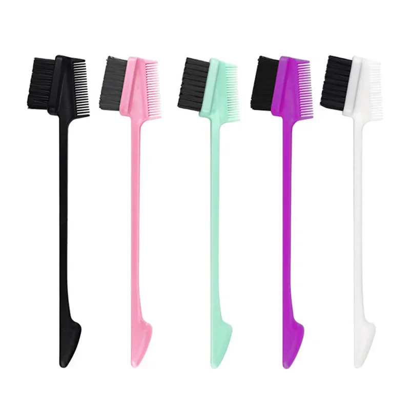 1개 양면 엣지 콤 헤어 브러시 살롱 전문가용 액세서리 2-in-1 헤어 스타일링 도구 실제 머리카락 가발 전용