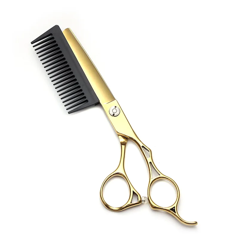 

Набор ножниц для волос с золотой расческой — профессиональные филировочные/текстурирующие ножницы, парикмахерские инструменты для парикмахера для дома и салонной стрижки