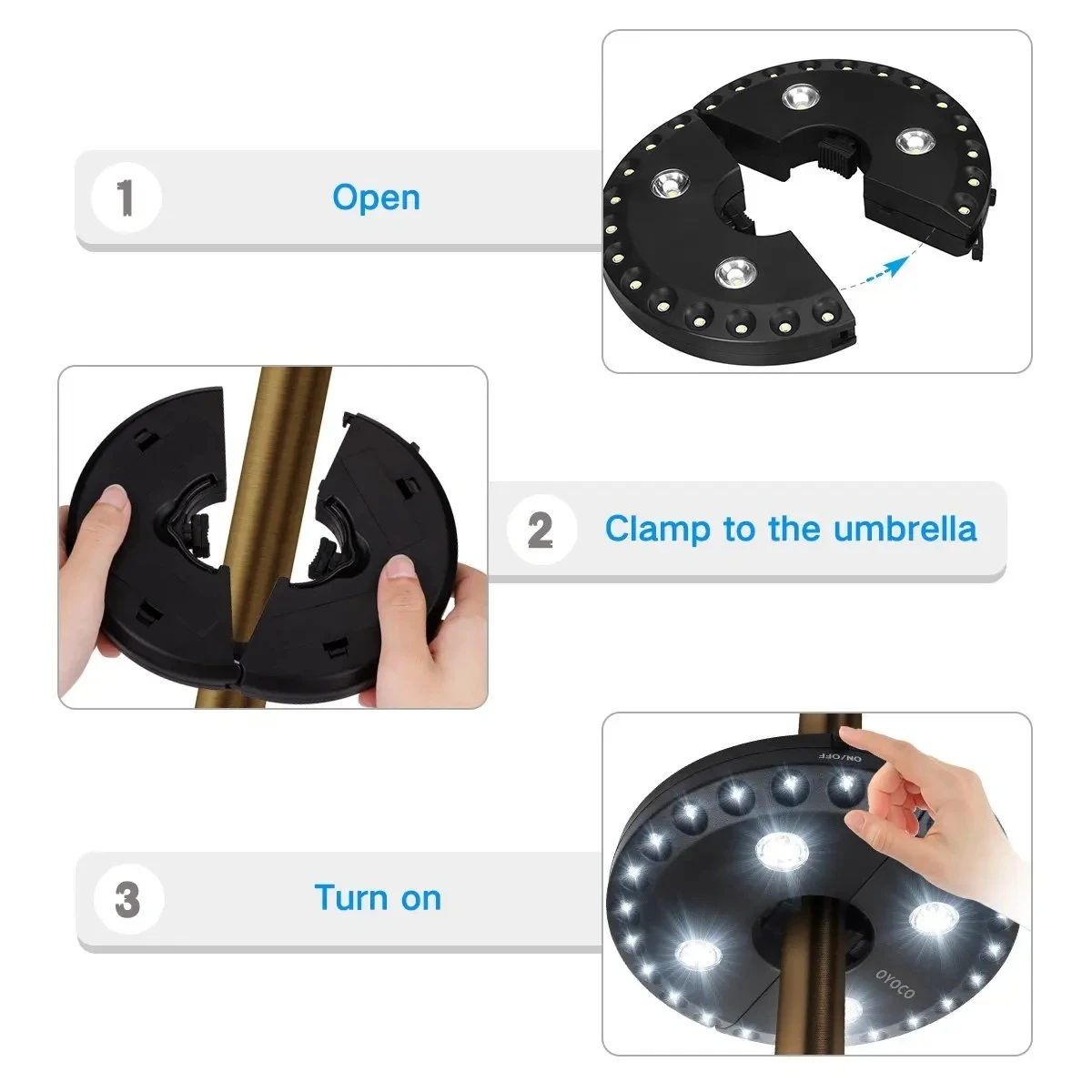 28 Led Patio Umbrella Light for Parasol Beach Umbrella 3 Brightness Modes for Garden Camping Tents Indoor Outdoor Lighting image 5