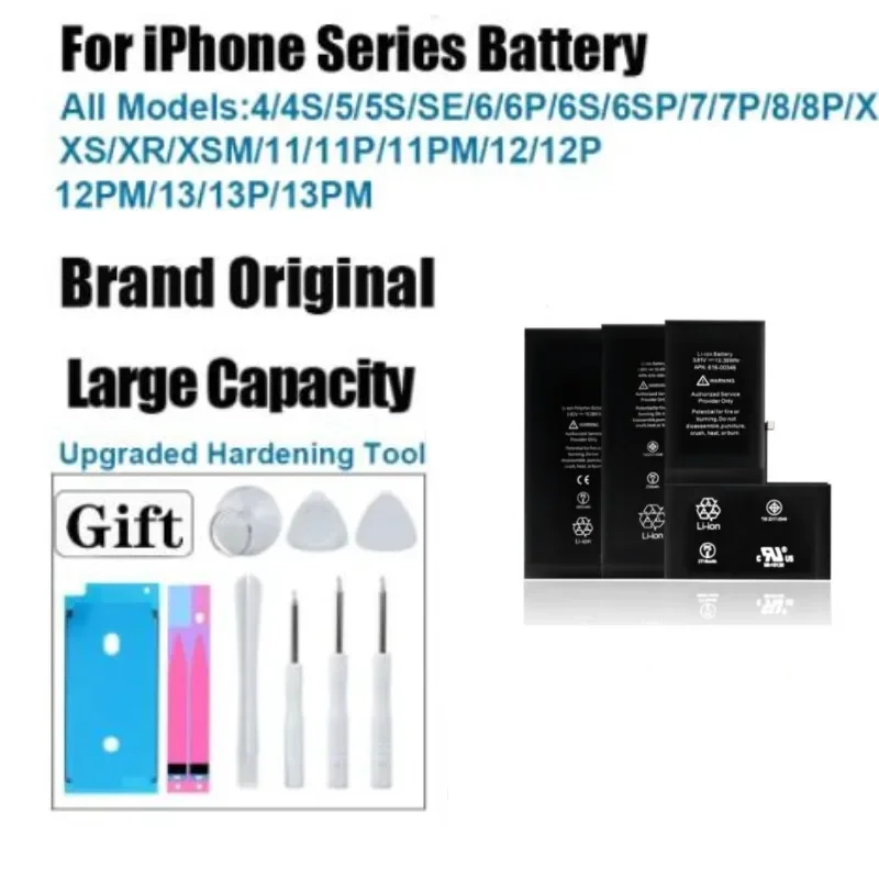 Brand New Phone Battery For iPhone SE 2 4 5S 6 6s 6p 6sp 7 7p 8 Plus X Xr Xs Max 11 12 14 Pro Battery For Apple With Tools