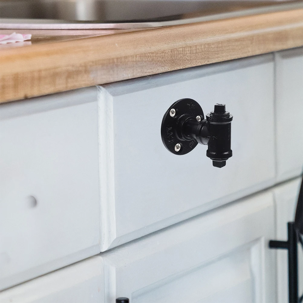 

2Pcs Wardrobe Pull Handle Iron Art Cabinet Handle Stable Practical No Burrs Safe Use for Furniture Vintage Drawer Knob