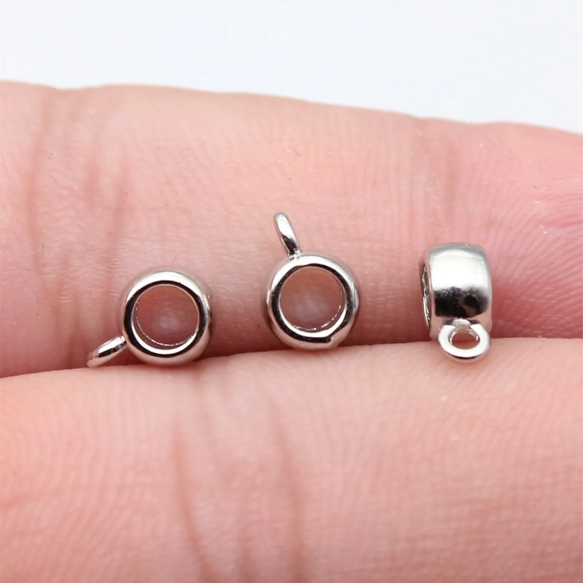 WYSIWYG 20pcs 4x6x8mm 6 Colors Glossy Spacers Beads Bail For Jewelry Making Glossy Bail Beads Charm Glossy Bail Beads