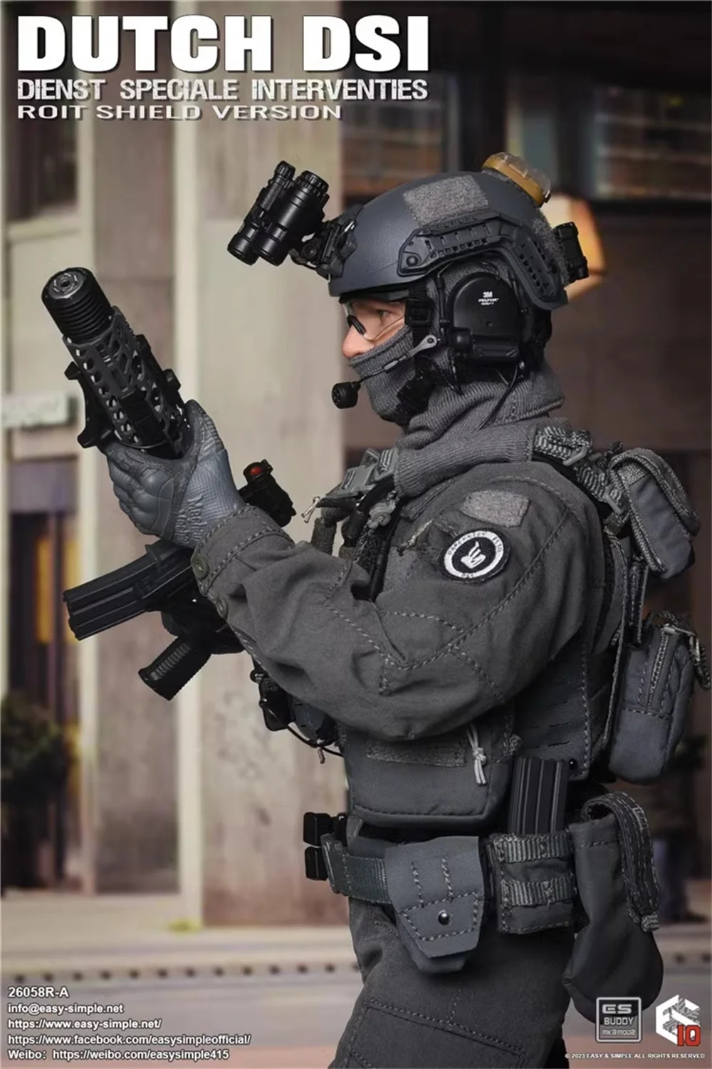1/6 Easy & Simple ES 26058R Dutch Dienst Speciale Interventies Wersja tarcza do tłumienia zamieszek pełny zestaw Model postaci prezent dla fanów