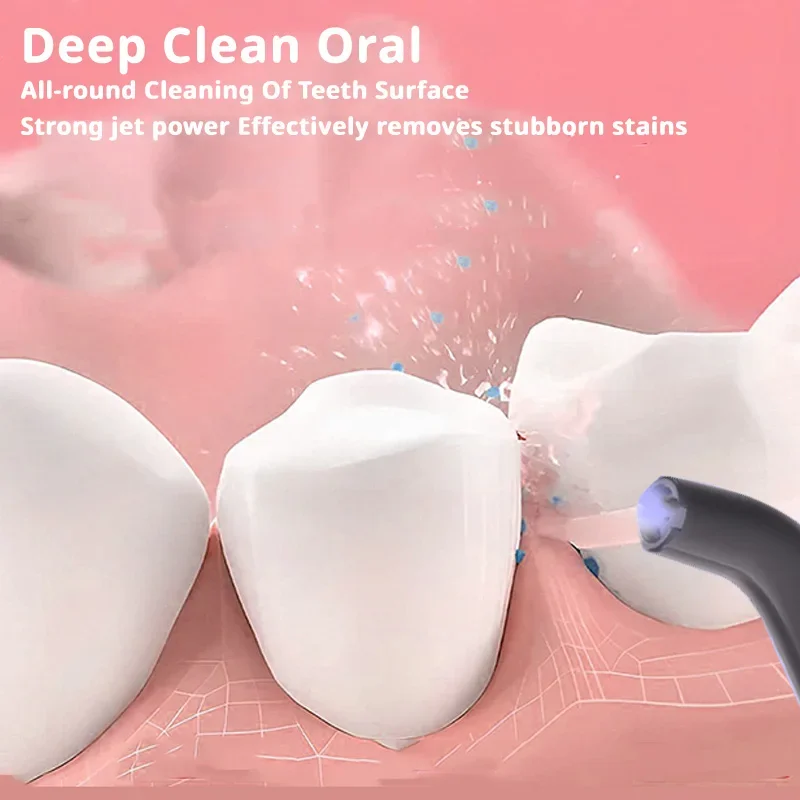 Mini Oral Irrigator Multiple Colors Portable Teeth Cleaner  2 Jet Tip 4 Modes Teeth Clean Suitable For Children And Couples