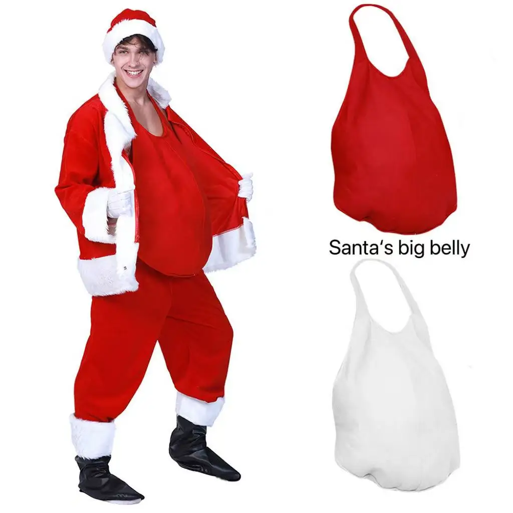 

Funny Santa's Fake Big Belly Costume for Halloween Christmas Decorations Novelty Stage Performance Props Xmas Gifts