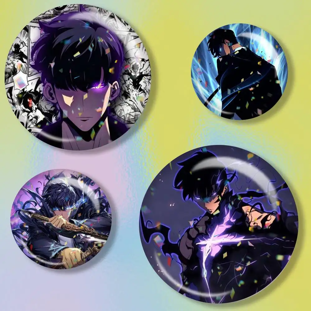 S-Solos S-Sung Jin woo Leveling  Tin badges in 25/32/44/58/75mm, brooch pins for accessories & gifts,Souvenir.