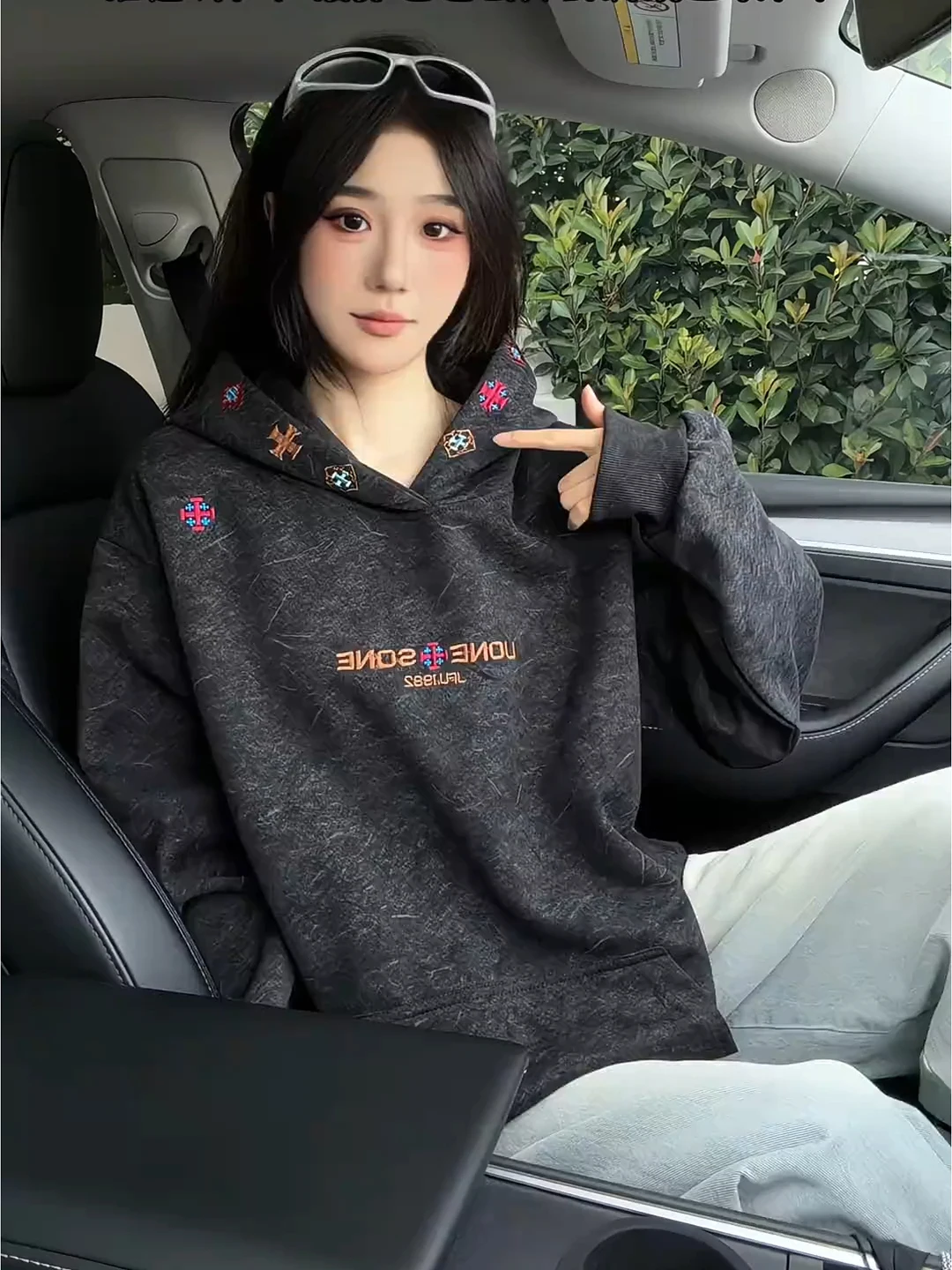 

Men's And Women's Fce Lined Hoodie Sand Waed Embroidered Heavyweight Jaet Comfortable Long Sve Casual Outerwear