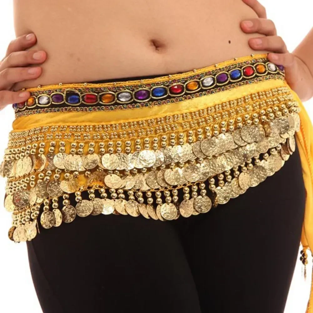 Donne Danza Del ventre Wrap Bellydance Coin Belt velluto Tribal Dance Costume Danza Del Vientre Belly Hip sciarpa Gypsy