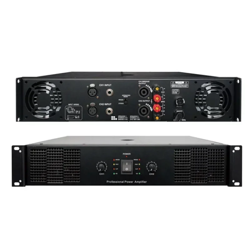 Two channel high-power professional power amplifier