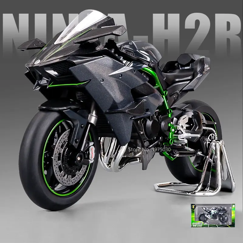 

1:9 H2R Ninja Motorcycle Model Toy Alloy Die Cast metal Motobike Vehicle Sound Light Off Road Autocycle Car for boys Collection