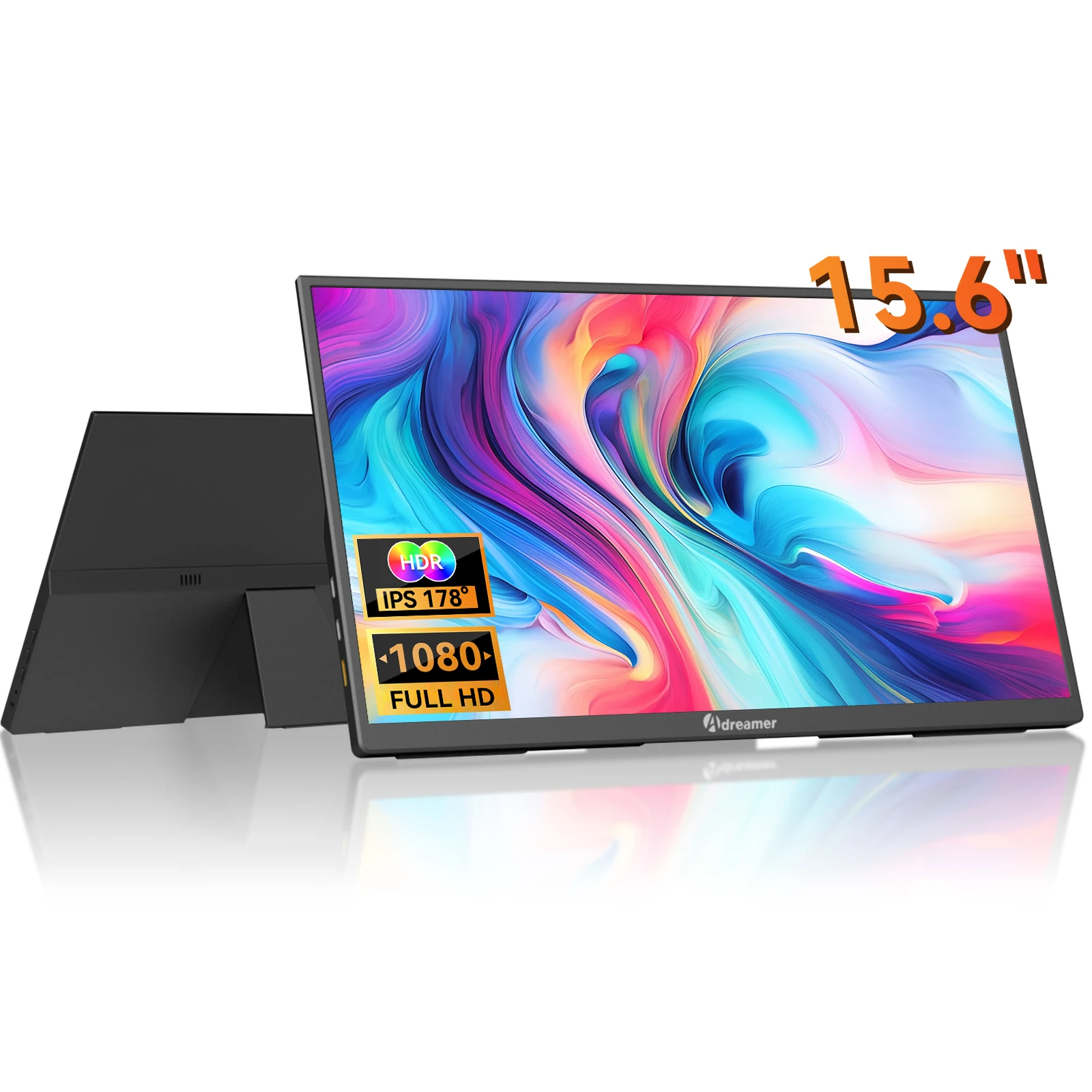 Портативный 15,6-дюймовый Ультратонкий Удлинитель Монитора Fhd 1080p Для Ноутбука Mac, Телефона Xbox Ps5, Двойной Hdmi