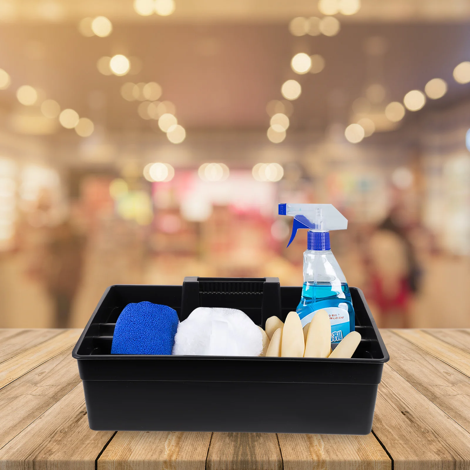 

1pc Cleaning Basket Plastic Storage Container For Cleaning Tools Organizer Holds Window Scraper Spray Bottle Floor Scraper Dish