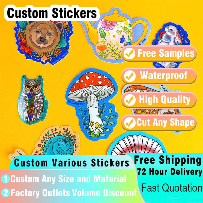 

Custom Vinyl Stickers with Logo Customize Transparent Thank You Stickers Die Cut Personalized Adhesive Labels Decals Gift Seal