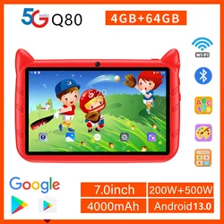 New 7 Inch 5G WiFi Kids' tablets Quad Core 4GB RAM 64GB ROM Dual Cameras Android 13.0 Learning Education Tablet PC 4000mAh