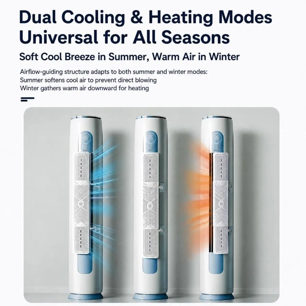3 in 1 Air Conditioner Wind Deflector Adjustable Vertical Fit Air Deflector Panel No Drill AC Air Baffle Office Climate Use