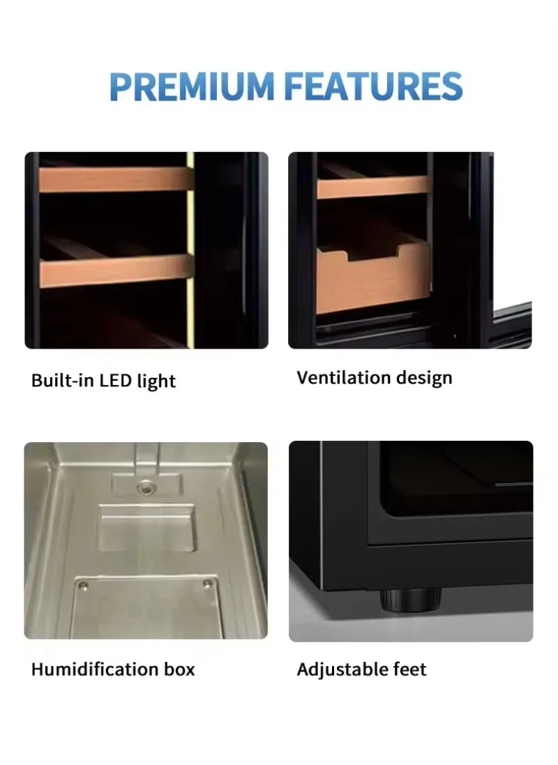 High Quality Customized Intelligent Cigar Cabinet  Temperature Cigar Humidor Cabinet