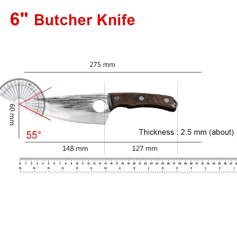 Handmade Chef Boning Knife 1-4pcs Kitchen Knives Meat Cleaver Fish Cutting Meat and Vegetable Dual-purpose Knives Cooking Knife