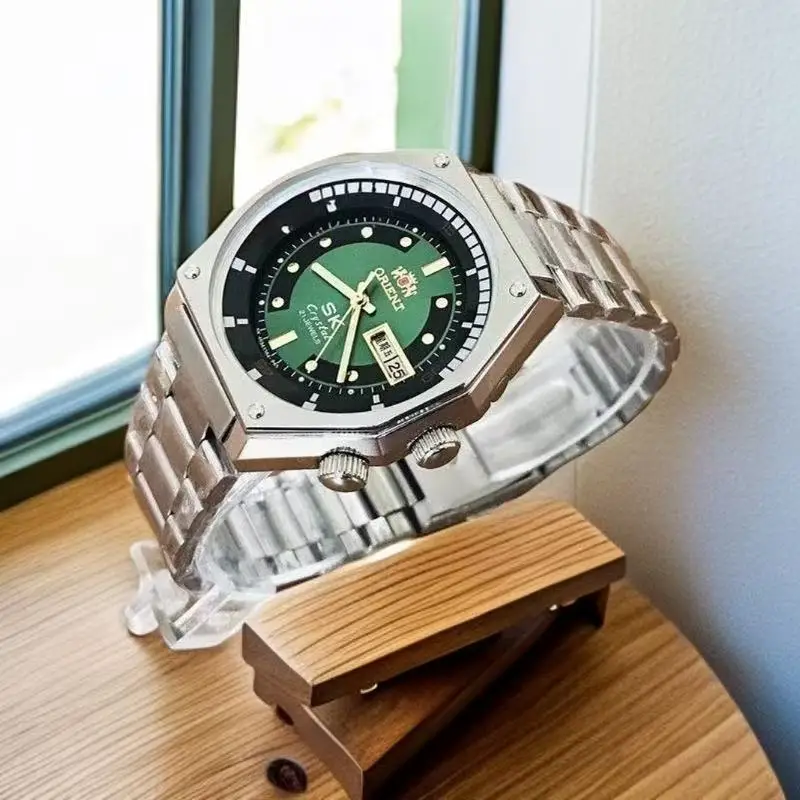 Zegarek mechaniczny Orient, męski zegarek mechaniczny, wyświetlacz z podświetleniem nocnym, wodoodporny zegarek automatyczny mechaniczny.