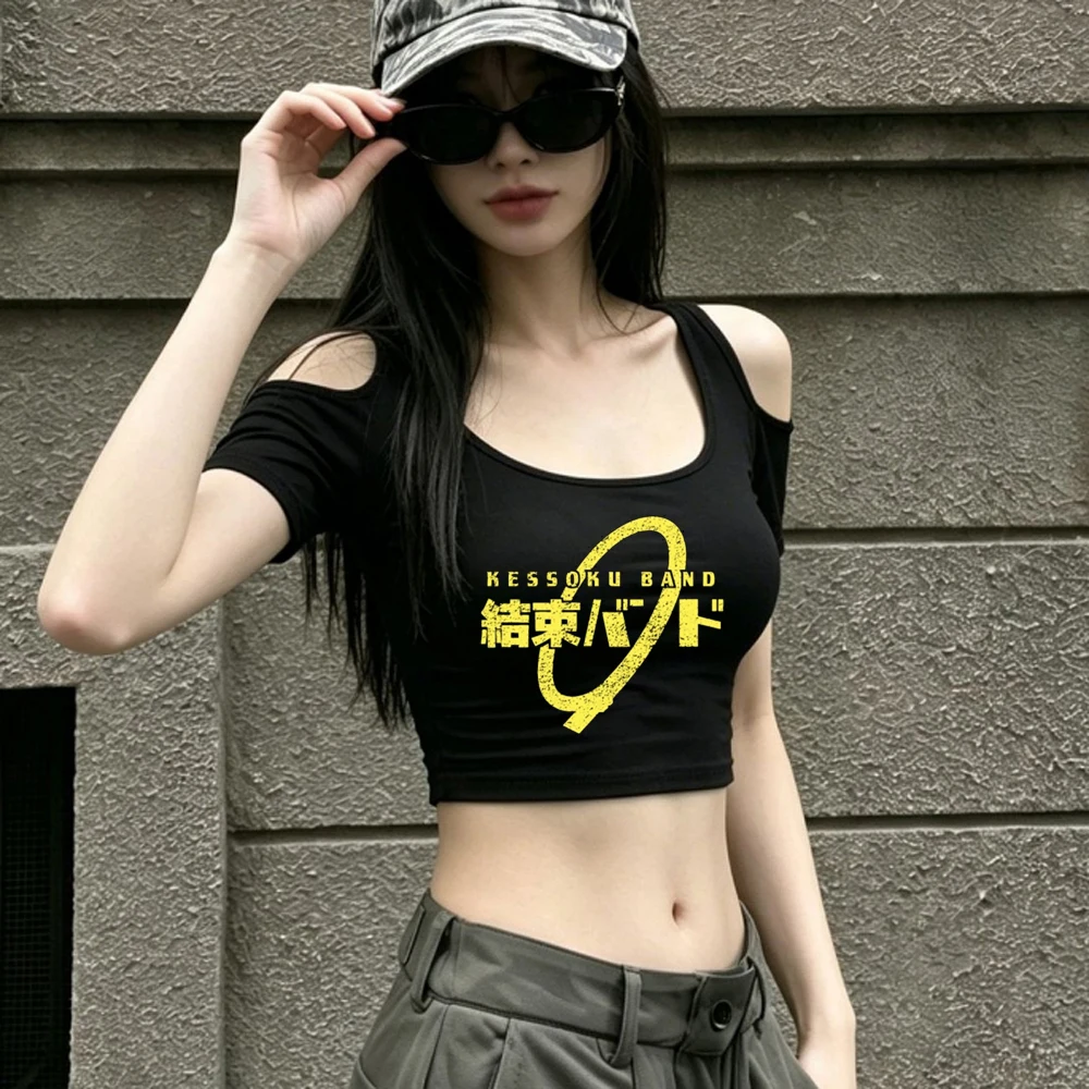 Bocchi the Rock cropped top female meme alternative  kawaii y2k cute shirt manga japanese jojifuku anime gyaru