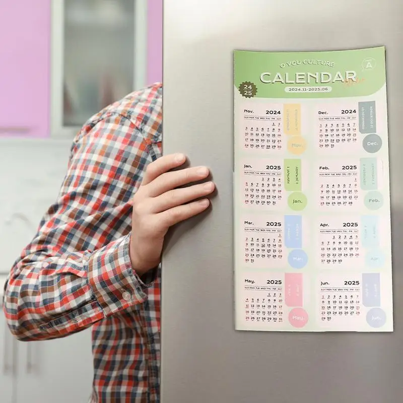 2025 Calendar Index Tab Stickers Waterproof Monthly Calendar Stickers Clear Printing Weekly Planner Label for Project Planning