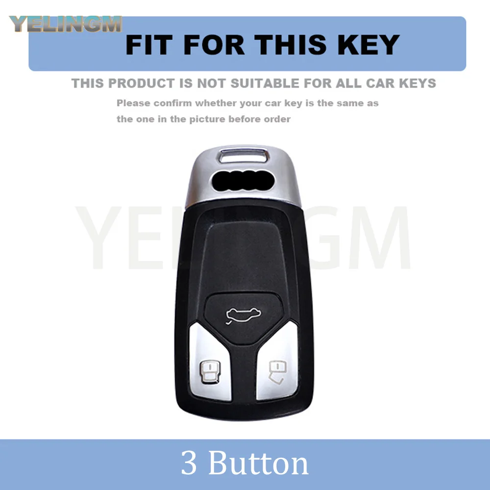3 Butttons TPU Car Key Case Cover Bag For Audi Q3 A4 A5 Q5 Q7 SQ7 8W S4 S5 TT TTS 8S RS TFSI Keyless Shell Housing Accessories