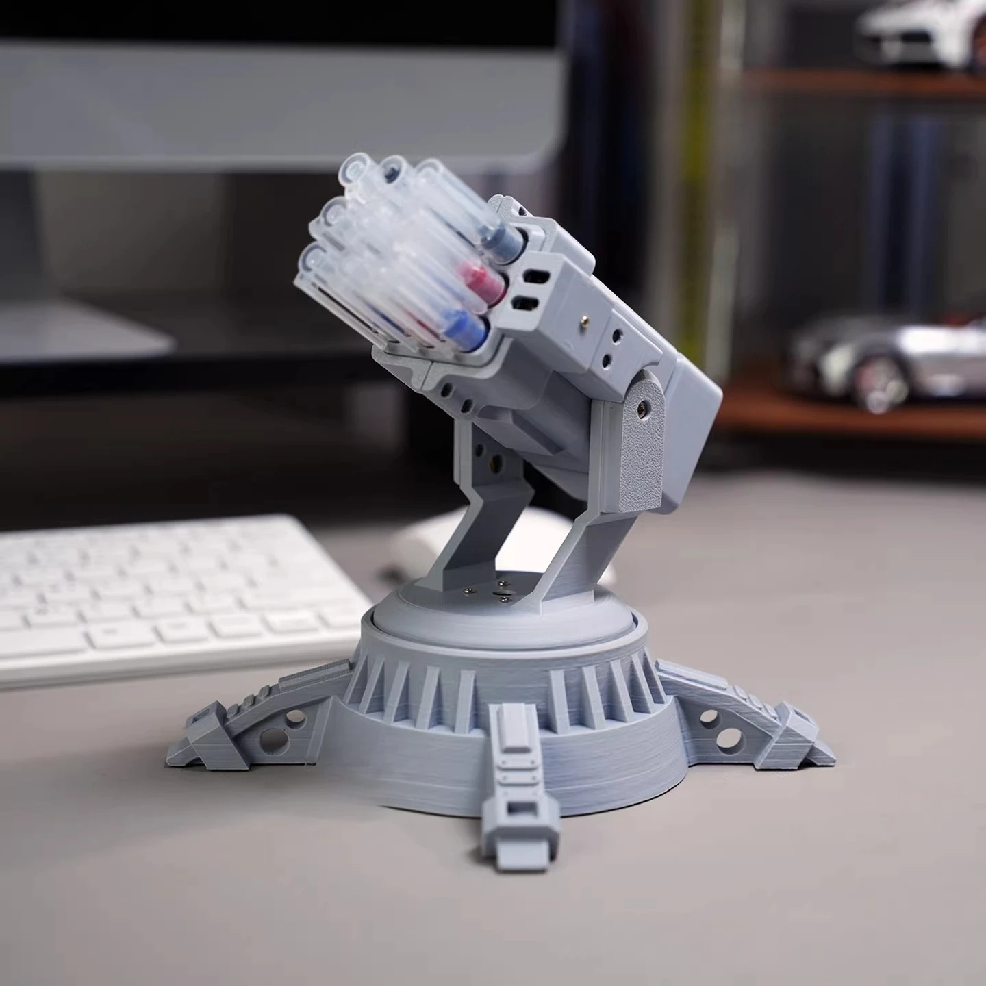 Tactical NIKOLATOY Pen Holder with Infrared Sensor Gesture Guidance for Battlefield Mecha DIY Office Desk Decoration Item