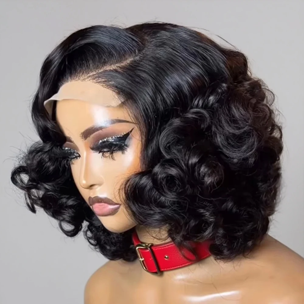 Pré coupe sans colle Perruques Bob courtes 13x6 13x4 HD Perruque frontale de cheveux humains en dentelle 250% Densité Body Wave Perruque sans colle Cheveux humains pour les femmes